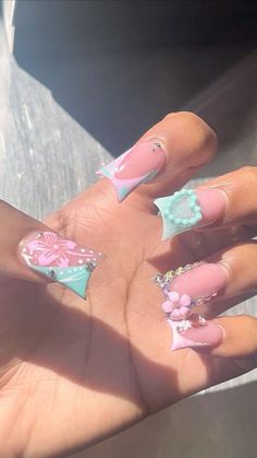 Blue Baddie Nails, Baddie Stiletto Nails, Extra Nails, Long Acrylic Nail Designs, Baddie Nails