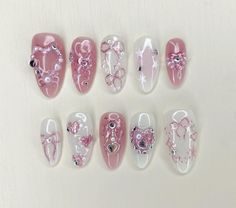 Greetings and welcome to my store. Hope you find a style you like . 𝐌𝐚𝐭𝐞𝐫𝐢𝐚𝐥: I only work with high quality materials to create sturdy & long-lasting luxury press on nails that you can trust on. My nails will last for: 1- 2 days using adhesive tab (provided with the nail set) 2- 3 weeks using nail glue. You can reuse all of the nails multiple times if you take care of them. 𝐒𝐢𝐳𝐞: XS : 14mm, 11mm, 12mm, 10mm, 8mm S: 15mm, 12mm, 13mm, 11mm, 8mm M: 16mm, 12mm, 13mm, 11mm, 9mm L: 18mm, 1 Press On Nail Round Pink Wave, Y2k 3d, White Press On Nails, Nails Heart, Nails Luxury, Custom Nails, Gel Press, Pretty Gel Nails, Really Cute Nails