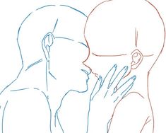 a drawing of two people kissing each other