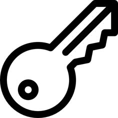 a black and white image of a key with an arrow pointing to the right side