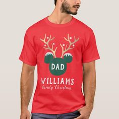 Mickey | Family Christmas - Dad T-Shirt #disney #disney #mickey #TShirt #christmas #holiday #winter #disney #mickey #mouse #minnie #disneyland #disneyworld #cartoon #california Mickey Mouse T Shirt, Father Shirts, Disney Holiday, Disney Family, Disney Christmas, Personalized Christmas Gifts, Disney Shirts, Christmas Tees, Mickey And Friends