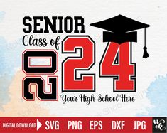 graduation svg cut file with the number twenty four