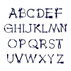 an old fashioned font with scissors on it