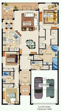 the floor plan for a two bedroom apartment with an attached kitchen and living room area