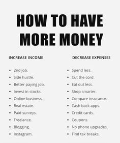 a poster with the words how to have more money