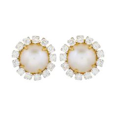 9.3 Carat Pearl Diamond 18 Karat Gold Stud Earrings For Sale at 1stDibs Beautiful Stud Earrings, Gold Diamond Earrings Studs, Rose Gold Pearl, Starburst Earrings, Gold Diamond Studs, Gold Stud Earrings, Pearl Diamond, Gold Stud, Lovely Jewellery