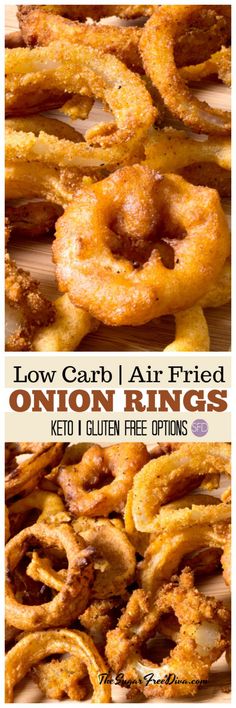 low carb air fried onion rings with ketchup and glaze free options