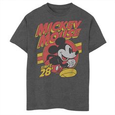 Your Disney fan will love this fun boys graphic tee. Your Disney fan will love this fun boys graphic tee. Crewneck Short sleevesFABRIC & CARE Cotton, polyester Machine wash Imported Size: X Small. Color: Dark Grey. Gender: male. Age Group: kids. Disney Graphic Print T-shirt For Fans, Retro T-shirt With Cartoon Print For Disney Fans, Graphic Tee T-shirt For Disney Fan Events, Mickey Mouse Graphic Tee For Streetwear, Disney Letter Print T-shirt For Streetwear, Disney Streetwear T-shirt With Letter Print, Graphic Tee With Character Print For Disney Fan Events, Graphic Tee With Letter Print For Disney Fan Events, Retro Mickey Mouse Crew Neck T-shirt