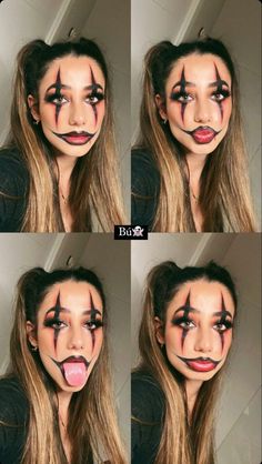 Creepy Clown Makeup, Cute Clown Makeup, Scary Clown Makeup, Creepy Halloween Makeup, Carnival Makeup