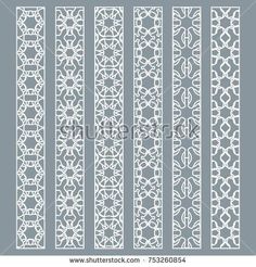 a set of four laser cut panels with different patterns and shapes for decorative purposes on the wall