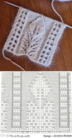 the knitting pattern is being worked on