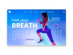 the website is designed to look like an exercise program, and shows a woman running