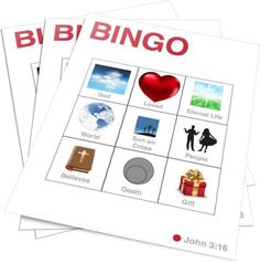 John 3:16 Bingo Fun Sunday School Lessons, Bible Bingo, Childrens Ministry Deals, Sunday School Projects, Childrens Ministry Curriculum, Kids Church Lessons, Sunday School Games, Bible Activities For Kids, Bible Games