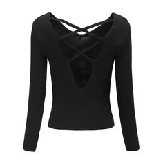 FREE SHIPPING Fashion Sexy Backless V-neck Knitted Sweater JKP3120 Fitted Knitted V-neck Top, Stretch Cotton V-neck Cardigan, Stretch Cotton V-neck Sweater, Fitted Black V-neck Sweater For Spring, Fitted Cotton V-neck Sweater For Spring, Knit Sleeve, Knitted Sweater, Pullover Styling