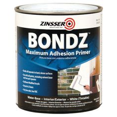 a can of bondz maximum adhesiveion primer on a white background with black trim