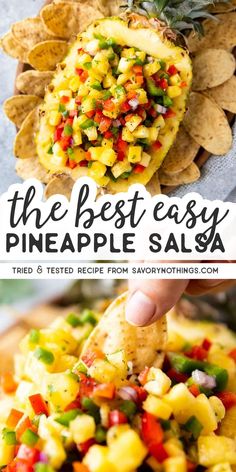 the best easy pineapple salsa recipe is made with fresh pineapples, avocado, and cilantro