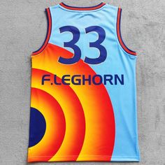 💰 Save $30✈️ Free Shipping Worldwide🔒 100% SSL Secured Safe Checkout Leghorn Space Jam 2 Jersey Leghorn Space Jam 2 Jersey is inspired by the 2021 hot basketball movie Space Jam 2. Features Made of Mesh Fabric: The jersey is made of 100% polyester mesh fabric. It is breathable and quick-dry. Digital-Printed Name and Numbers: All letters and numbers of the jersey are digital-printed. For Daily Wear and Sports: The weight of the jersey is around 0.55 lb - 0.77 lb. You can wear it for daily, part Breathable Team-colored Sleeveless Jersey, Team-colored Sleeveless Breathable Jersey, Sleeveless Basketball Jersey With Team Logo, Sleeveless Basketball Jersey With Letter Print, Sleeveless Jersey With Letter Print For Sports, Sleeveless Streetwear Jersey With Team Spirit, Sleeveless Sports Season Jersey With Team Logo, Sporty Sleeveless Jersey With Sublimation Print, Sporty Sleeveless Letter Print Jersey