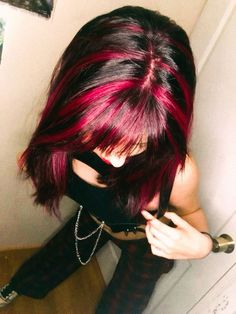 Skunk Hair, Pink And Black Hair, Rectangular Face, Pink Hair Dye, Hair Color Streaks, Hair Streaks, Dyed Hair Inspiration, Men Haircut, Pretty Hair Color