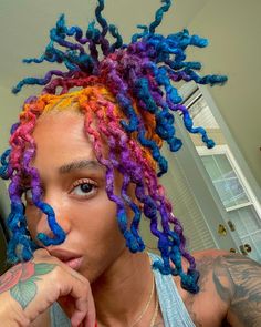 Locs Black Women Color, Dreadlock Colors, Colorful Dreads Black Women, Colored Dreads Black Women, Loc Colors Black Women, Dreadlocks Dyed Black Women, Blue Dyed Locs, Hairstyles With Locs, Color Locs Black Women