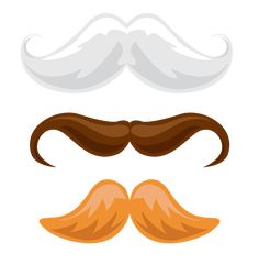 three different types of mustaches on a white background