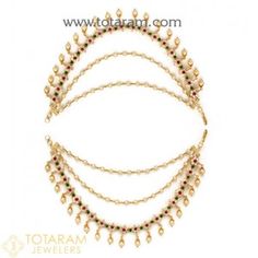 Gold Ear Chains -Gold Matilu -22K Gold Champasaralu -Indian Gold Jewelry -Buy Online Indian Gold Jewelry in 22K Gold from Totaram Jewelers Online jewelry store Indian Gold Jewelry, Gold Jhumka Earrings, Real Gold Jewelry, Bridal Fashion Jewelry