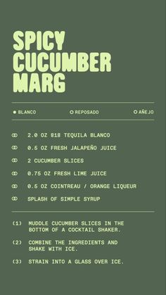 the poster for spicy cucumber marg, which is also available as a print