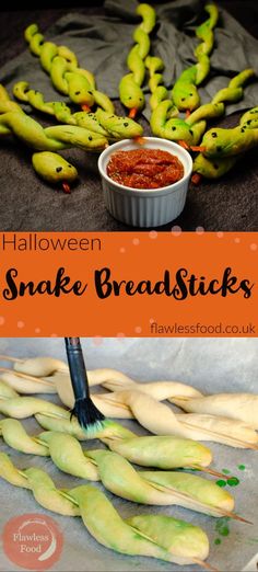 halloween snake breadsticks are the perfect snack for kids to make and enjoy with