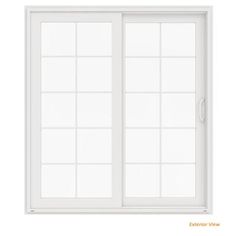 an open sliding glass door on a white background