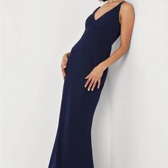 Medium-Weight, Stretch Crepe Knit Falls Effortlessly From Tapering Straps, To A Darted Bodice With V-Neck And Back. Fitted Waist Meets The Full-Length Maxi Skirt With A Flaring Mermaid Hem. Hidden Back Zipper/Clasp. Fully Lined. Shell: 95% Polyester, 5% Spandex. Lining: 100% Polyester. Maxi Dress Bridesmaid, Dresses Lulus, Dress Bridesmaid, Stretch Crepe, Sleeveless Maxi Dress, Wedding Things, Bridesmaid Dress, Medium Weight, Maxi Skirt