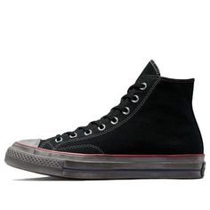 Converse Unisex Chuck Taylor All Star 1970s High-Top Canvas Shoes Black 172668C (SNKR/Retro/Unisex/High Top) Black Lace-up Canvas Shoes With Rubber Waffle Outsoles, Black Canvas Shoes With Rubber Waffle Outsoles, Vintage Converse Sneakers With Rubber Toe Cap, Retro Black High-top Sneakers With Rubber Toe Cap, Vintage Converse Mid-top High-top Sneakers, Vintage Black High-top Sneakers For Streetwear, Vintage Converse Sneakers With Rubber Sole, Vintage High-top Sneakers With Rubber Toe Cap, Vintage Sneakers With Rubber Toe Cap For Streetwear