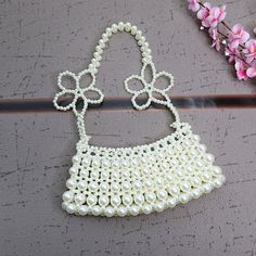 Pongl New Handmade Beaded Hollow Pearl Bag Fashion Handbag Woven Mini Bucket Bag Solid Color Diagonal Mobile Phone Coin Purse Mini Bucket Bag, Mini Bucket, Mini Bucket Bags, Pearl Bag, Bag Fashion, Fashion Handbags, Bucket Bag, Crochet Necklace, Mobile Phone