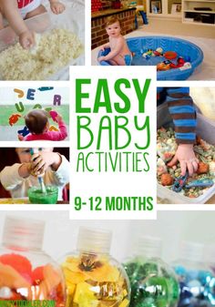 the baby is playing with his toys in the water bowl and on the floor, while other