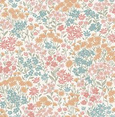 a floral wallpaper with many different colors and sizes