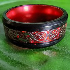 See Pics Above For This Cool Stainless Steel Ring/Band. Size 7 With Dragon Pattern Black/Red. Dragon Rings For Men, Black And Red Men Rings, Dragon Ring Black, Big Pendant Necklace, Pattern Ring, Dragon Pattern, Stainless Steel Ring, Mens Leather Bracelet, Red Dragon