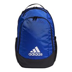 Carry everything you need for practice or the gym with this adidas Defender backpack. Carry everything you need for practice or the gym with this adidas Defender backpack. Water-resistant base material keeps your stuff dry Sturdy backpack has a main compartment and a separate ventilated shoe garage for wet or muddy items Wipe-able matieral for easy spot cleaning with soap and water Fits a laptop up to 15.6" 19.5"H x 11"W x 8.5"D Weight: 1.2 lbs. Zipper closure Manufacturer's lifetime warranty. F Adidas Sports Bags With Logo, Adidas Logo Backpack For Outdoor Activities, Sporty Nylon Adidas Backpack, Waterproof Sports Backpack For Back To School, Adidas Nylon Sports Bag, Adidas Casual Sports Backpack, Casual Adidas Sports Backpack, Functional Blue Gym Backpack, Blue Functional Gym Backpack