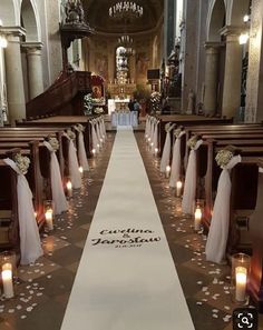 Church kirche kirchliche Trauung Simple Church Wedding, Church Aisle Decorations, Wedding Church Aisle, Church Aisle, Church Wedding Flowers, Church Ceremony