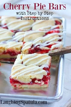 cherry pie bars with step by step instructions