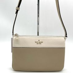 Brand New With Tag Kate Spade Leila Triple Gusset Crossbody Bag Color: Light Sand Product Details 6.8"H X 9.8"W X 2.2"D Strap Drop: 22" Pebbled Leather Metal Pinmount Logo Two Way Spade Jacquard Lining Top Zip Closure Dust Bag Not Included Imported Kate Spade Cream Bag With Adjustable Strap, Kate Spade Cream Crossbody Shoulder Bag, Kate Spade Purse Pink, Kate Spade Heart, Dog Purse, Kate Spade Crossbody Purse, Trunk Bag, Convertible Bags, Black Leather Purse