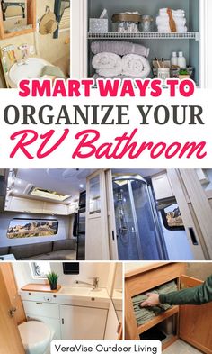 Organize Your RV Bathroom Rv Bathroom Storage Ideas, Wine Rack Towel, Rv Bathroom Storage, Wine Rack Towel Holder, Rv Bathrooms, Camper Bathroom, Camping Menu, Bathroom Storage Ideas