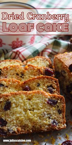 sliced loaf of bread with raisins and cranberries