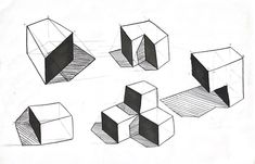 four different shapes are shown in this drawing