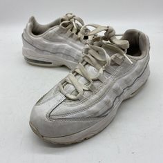 Shoes are dirty and worn / need cleaning. Please look at pictures for condition. Nike Air Max 95 (GS) Gym All White - 905461-104 Boys - Size 3Y. Condition is "Pre-owned". Shipped with USPS Priority Mail. Casual Nike Air Max For Outdoor, White Nike Air Max Casual Sports Shoes, Casual White Nike Air Max For Sports, Nike Air Max Casual Shoes For Light Sports, Casual White Nike Air Max For Light Sports, Casual White Nike Air Max, Round Toe, Nike Air Max 95, Air Max 95, All White