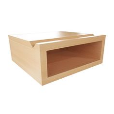 an empty wooden box on a white background