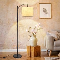 DLLT Modern Arc Floor Lamp, Farmhouse Standing Floor Lamps with Lantern Lampshade, Industrial Tall Reading Light for Bedroom, Living Room, Office, Study, 3000K Warm White Light (Bulb Included) - WSF1038-8B 1 | Depuley Modern Arc Floor Lamp, Lantern Lampshade, Tall Floor Lamps, White Light Bulbs, Lamp For Living Room, Led Floor, Floor Standing Lamps, Stand Light, Arc Floor Lamps