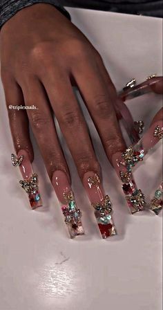 Ethereal Acrylic Nails, India Love Nails, Small Y2k Tattoos, Crystal Nail Designs, Nails Toes, X Nails