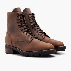 Men's Waxed Cacao Logger Lace-Up Boot - Thursday Boot Company Cork Bed, Men's Cap, Thursday Boot Company, Thursday Boots, Boot Companies, Mens Attire, Rugged Look, Mens Pants Fashion, Goodyear Welt