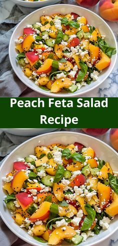 Searching for fresh peach recipes? Our Simple Peach Feta Salad Recipe is a perfect blend of flavors. This feta salad recipe is easy to make, offering a refreshing twist on classic peach salad recipes. Lemonade Salad, Peach Feta Salad, Peach Salad Recipes, Fresh Peach Recipes, Feta Salad Recipe, Creamy Feta, Peach Recipes, Peach Salad, Summer Dishes