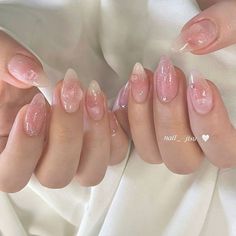 Belle Nails, Sheer Nails, Fake Nails Designs, Asian Nails, Hello Nails, Hippie Nails, Blush Nails, Really Cute Nails, Soft Nails