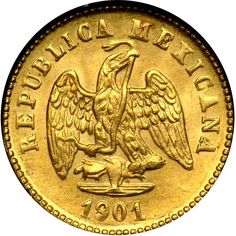 a gold coin with an eagle on it