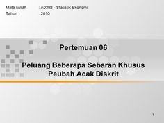 an image of a white and yellow background with the words perteman 06 peluang bebera sebaran khus peubah acak disk